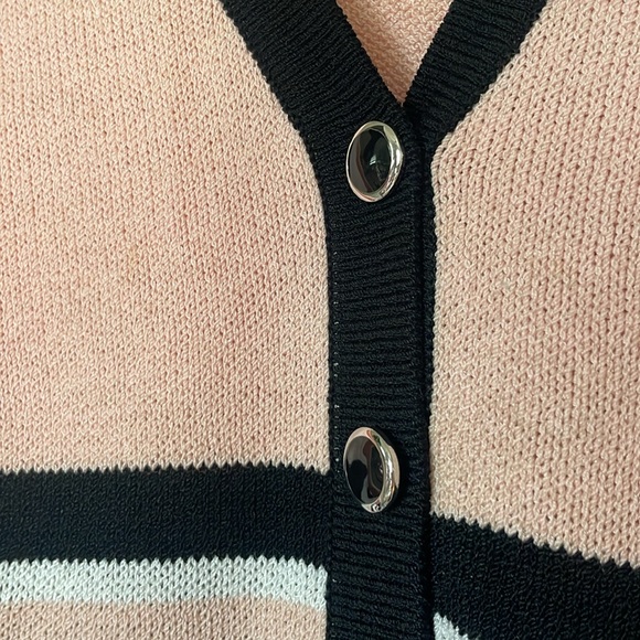 St. John Sport by Marie Gray Cardigan- Pink Black and White Size P - Picture 7 of 9